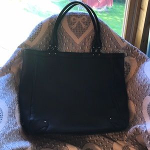 Cole Haan large black leather tote
